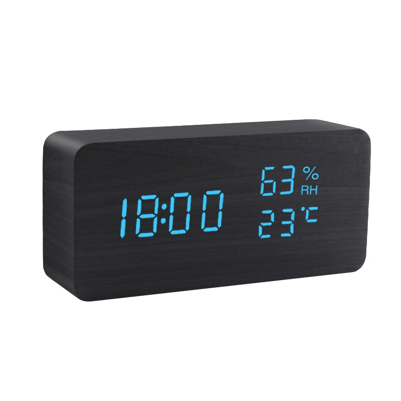 Wooden Alarm Clock USB/AAA Powered