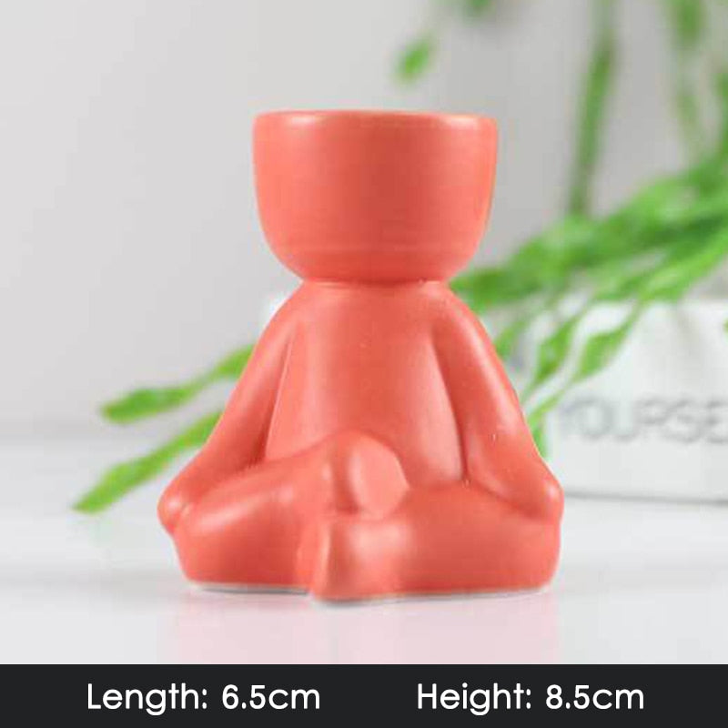 Humanoid Ceramic Flower Pot Succulent Planter