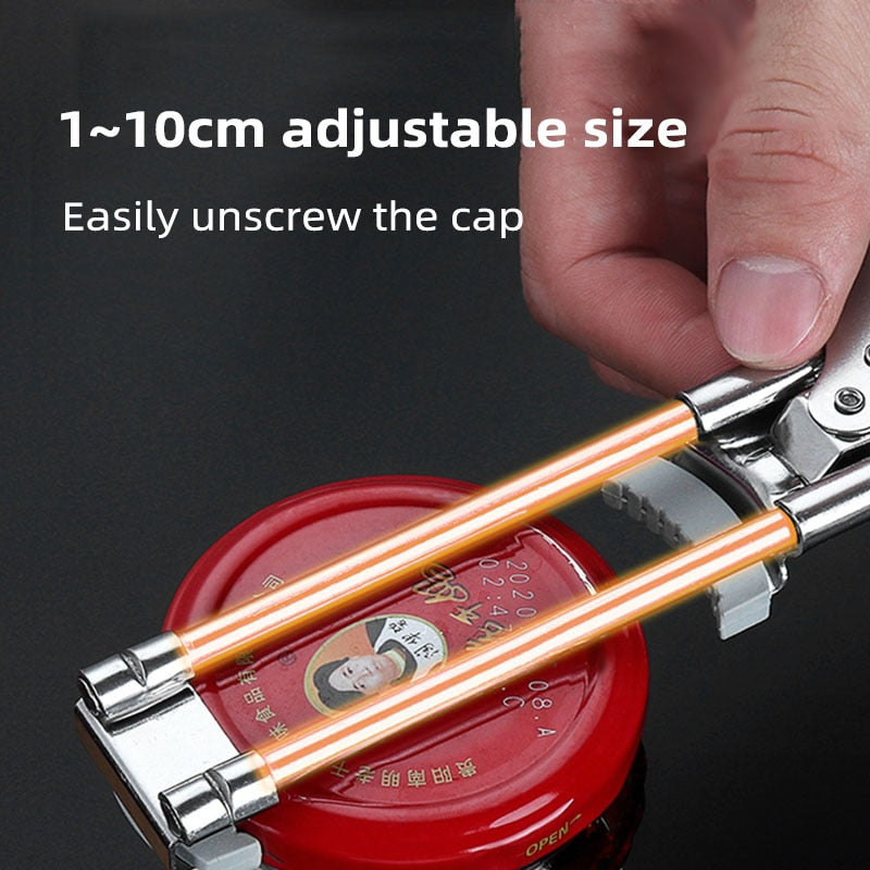 Can Opener Adjustable Stainless Steel Non-Slip Multifunction Manual Jar Bottle Opener
