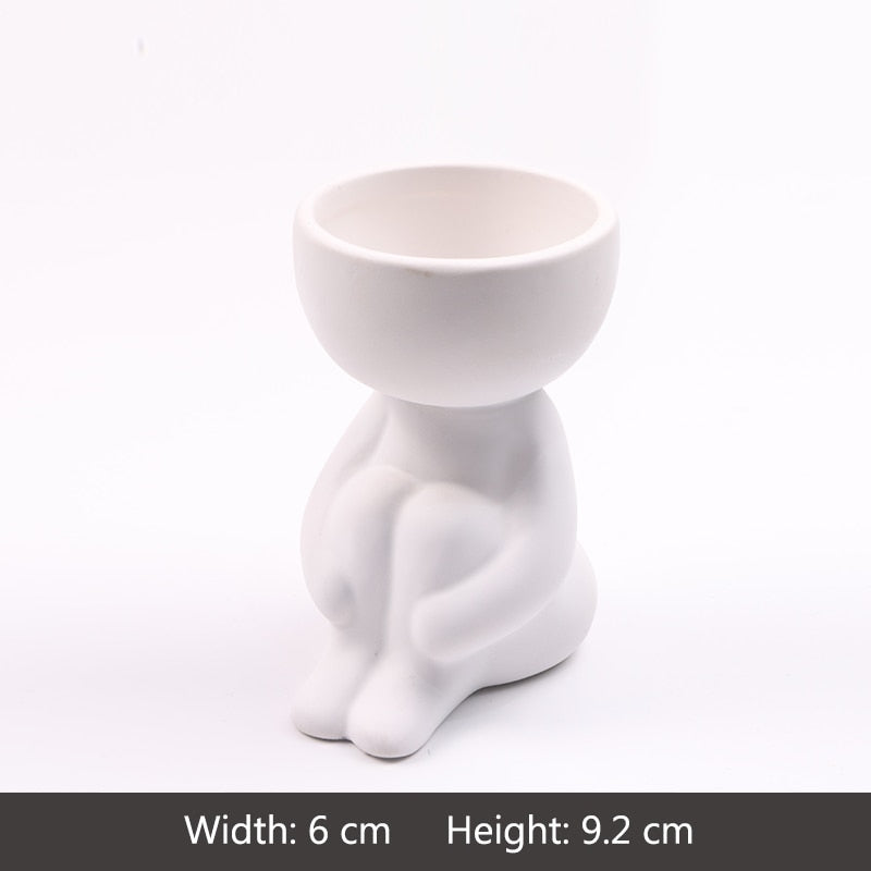 Humanoid Ceramic Flower Pot Succulent Planter