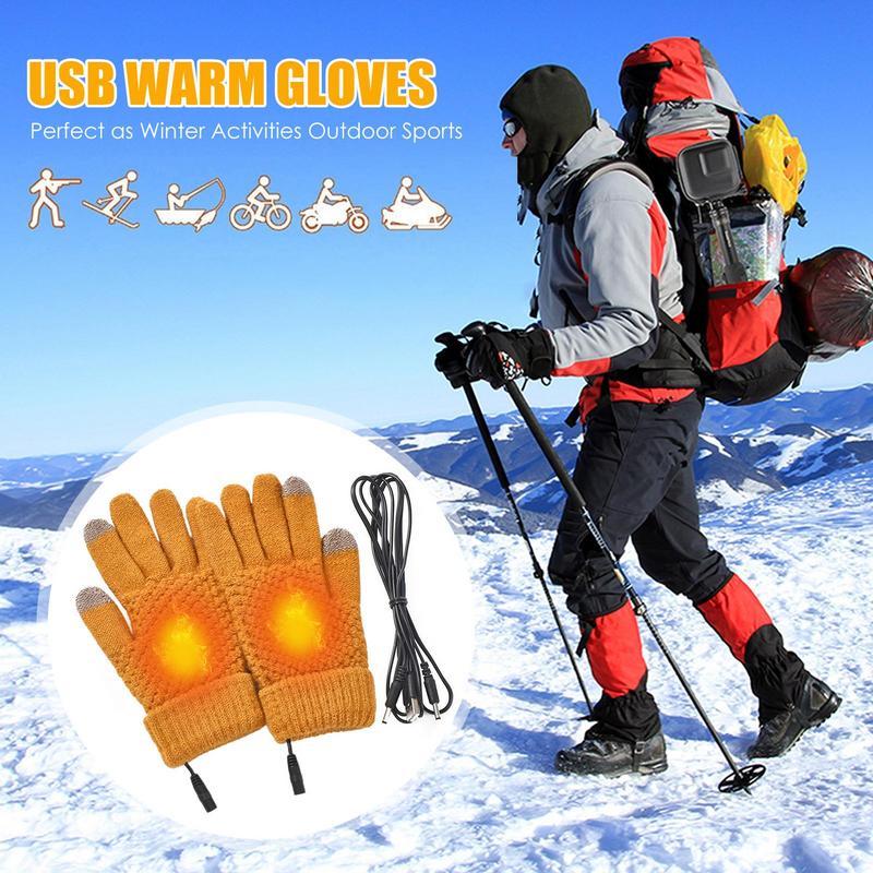 Electric Heated Gloves Hand Warmer Glove With Screen Touching Function Reliable USB Charging Electric Bike Gloves For Winter