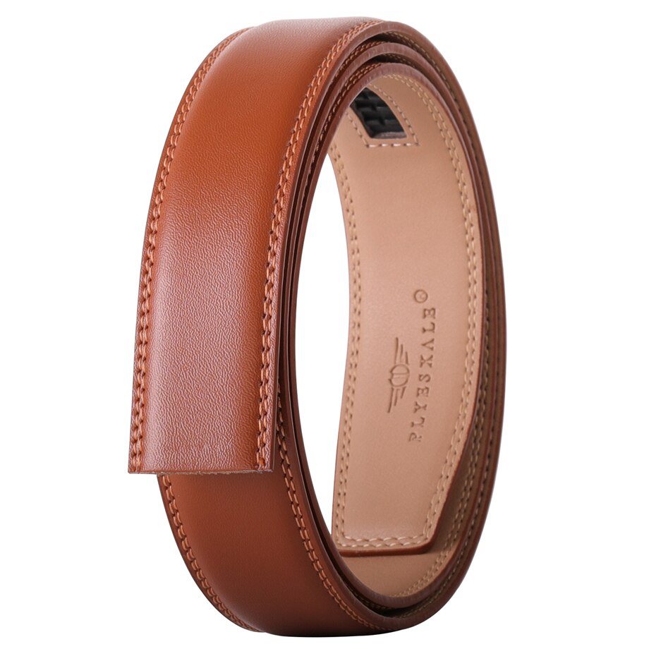 No Buckle 3.5cm Width Cowskin Genuine Leather Belt Men Without Automatic buckle
