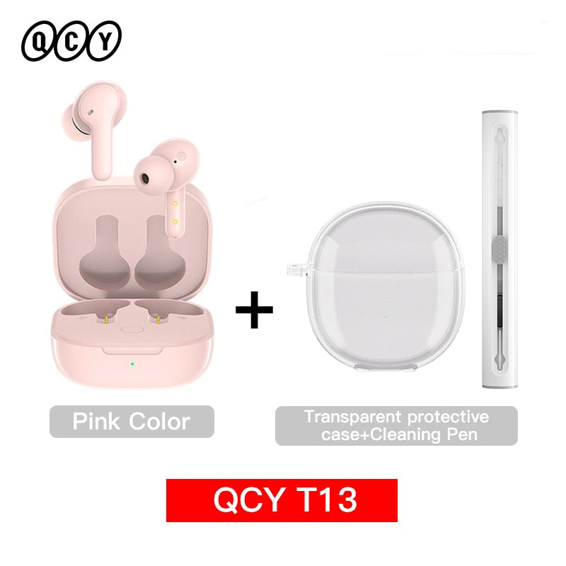 QCY T13 Bluetooth Headphone V5.1 Wireless TWS Earphone Touch Control Earbuds 4 Microphones ENC HD Call Headset Customizing APP