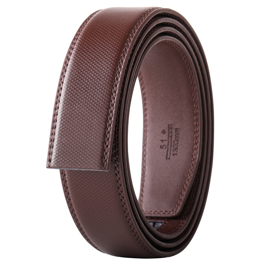 No Buckle 3.5cm Width Cowskin Genuine Leather Belt Men Without Automatic buckle