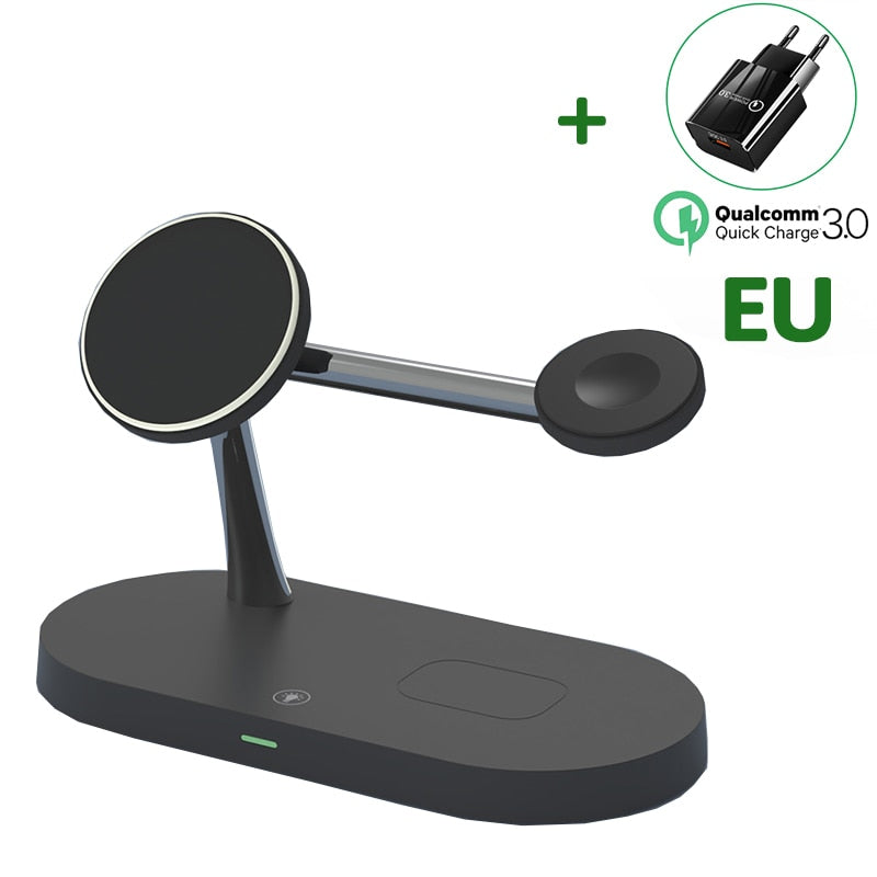 30W 3 in 1 Magnetic Wireless Charger Stand for iPhone 14 13 12 Pro Max Apple Watch Airpods Induction Fast Charging Station