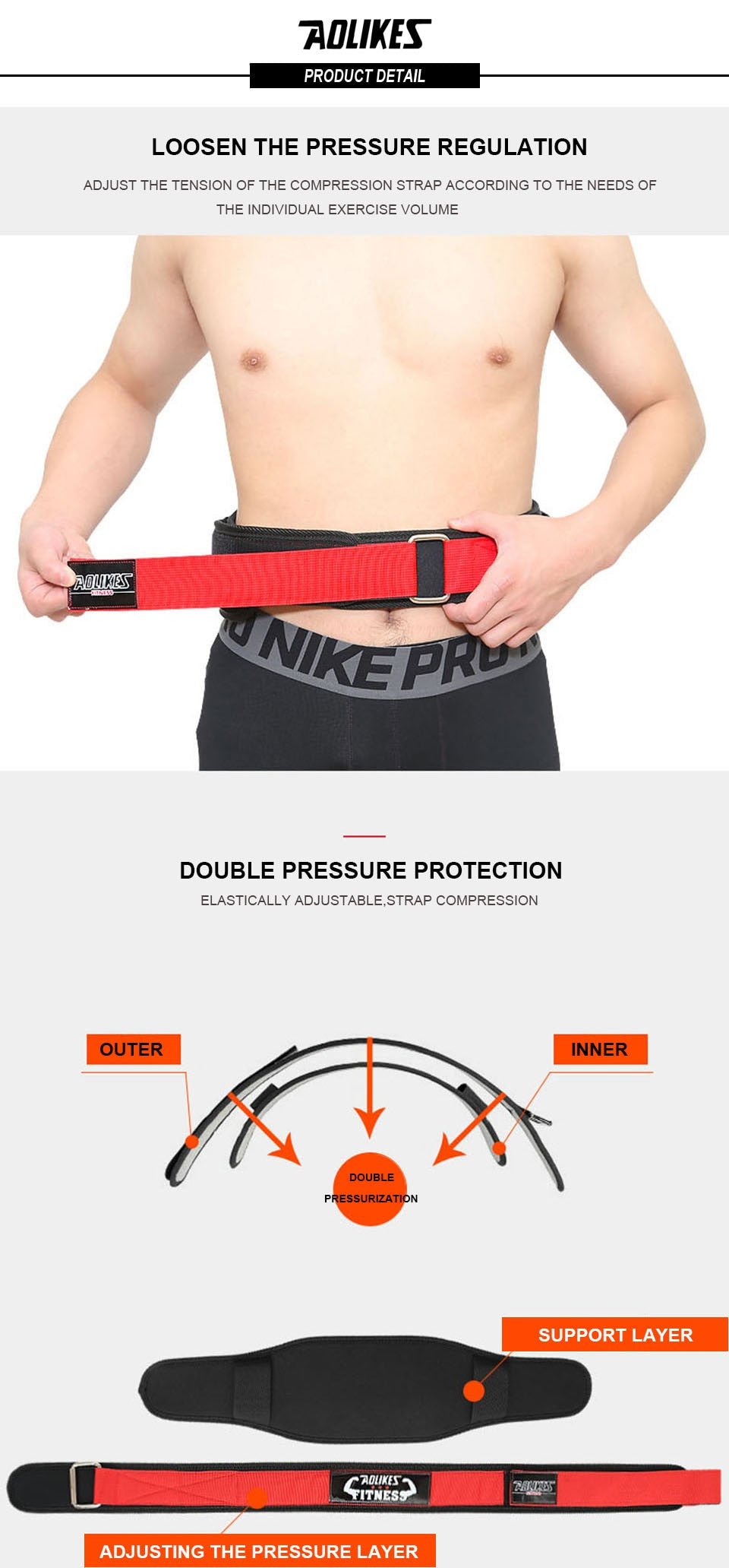 AOLIKES Fitness Weight Lifting Belt