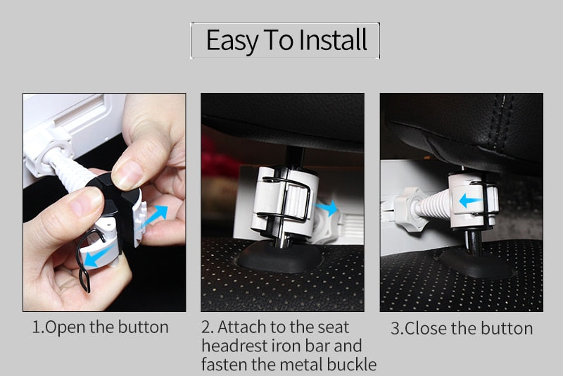 Car Tablet Phone Holder Seat Adjustable Holder For Headrest 360 Rotation