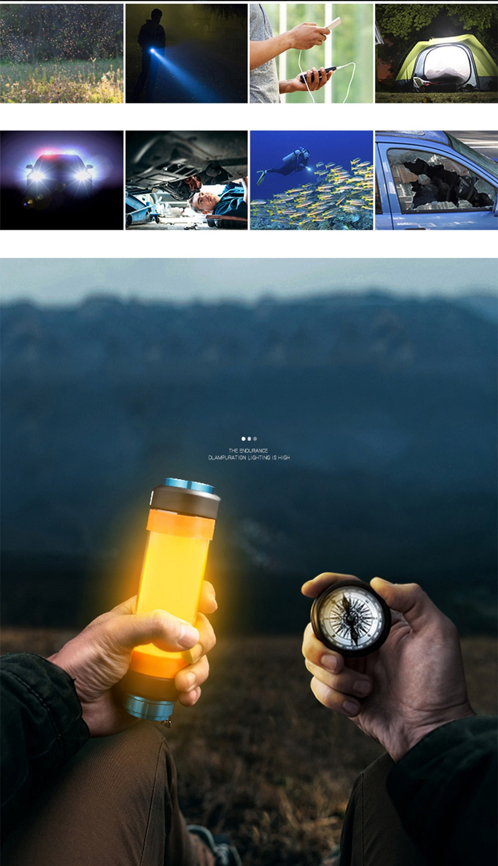 Multifunctional Rechargeable LED Flashlight