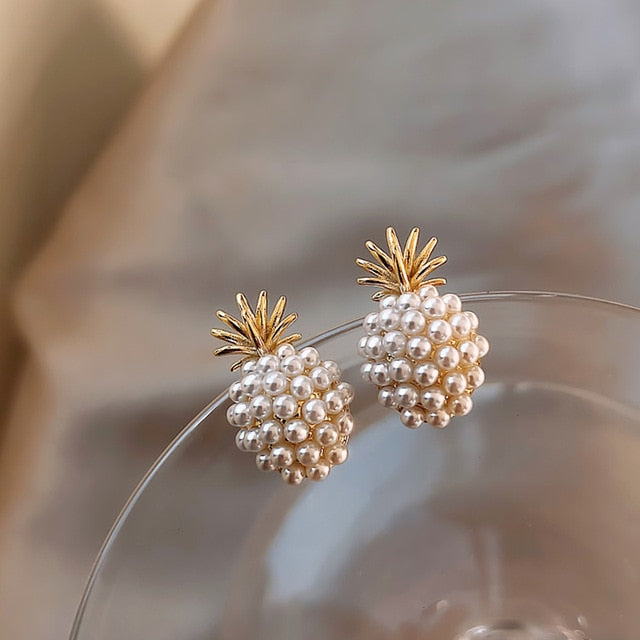 Pineapple Pearl Earrings / Starfish Pearl Earrings / Geometric Pearl Earrings