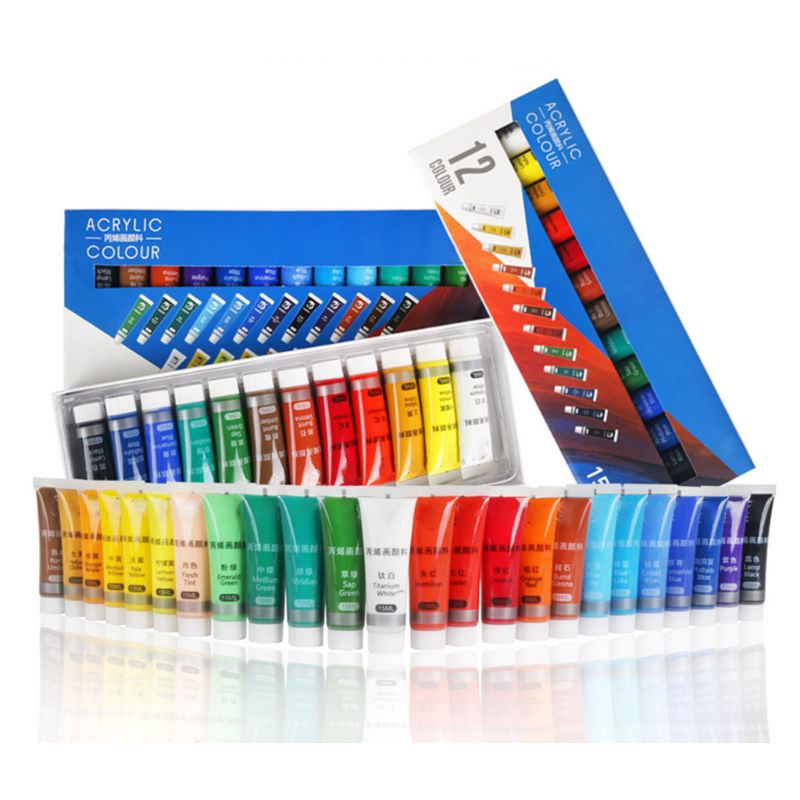 12/24 Colors Professional Acrylic Paints 15ml Tubes