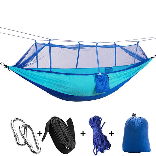 1-2 Person Portable Outdoor Camping Hammock with Mosquito Net