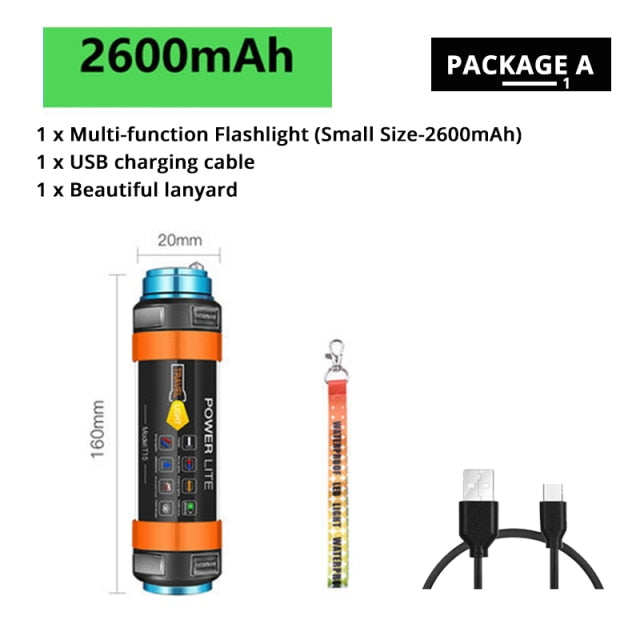 Multifunctional Rechargeable LED Flashlight