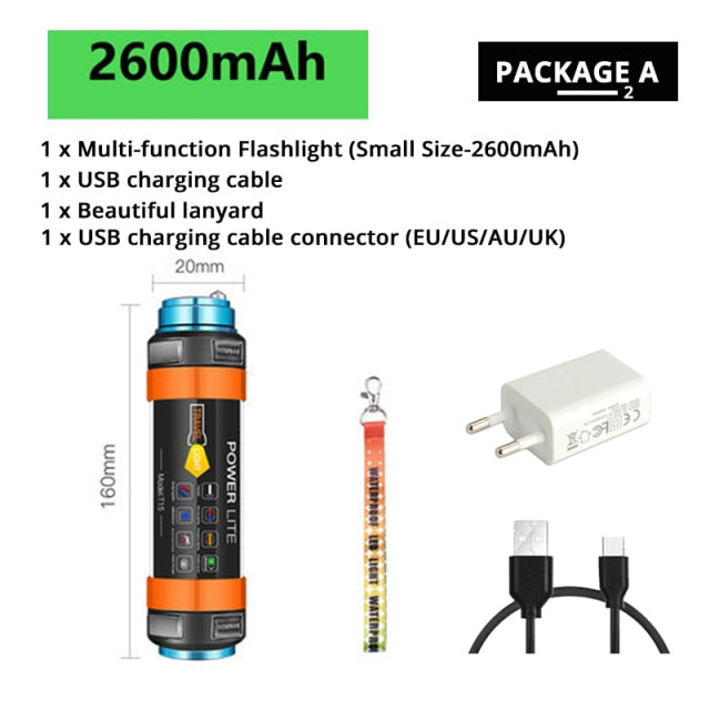 Multifunctional Rechargeable LED Flashlight