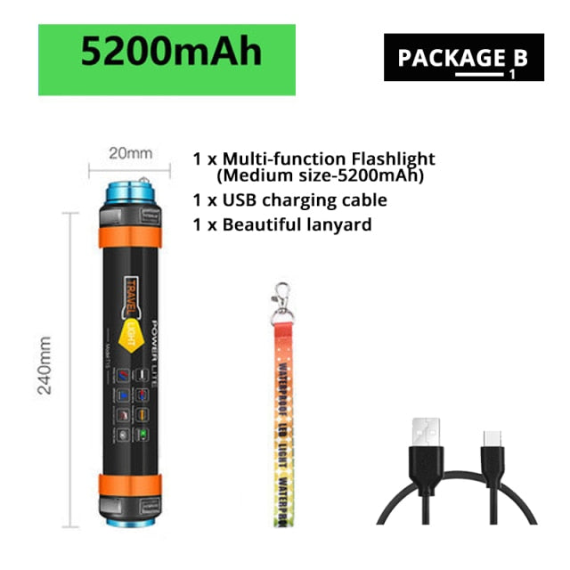 Multifunctional Rechargeable LED Flashlight