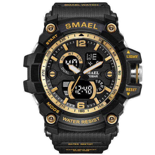 SMAEL Men 50m Waterproof LED Quartz Digital Sports Watches