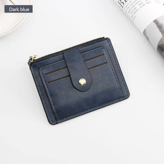 Small Credit ID Card Holder Wallet with Coin Pocket - Multiple Colors Available