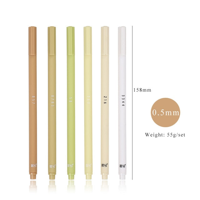 JIANWU 6pcs/set Gel Pens
