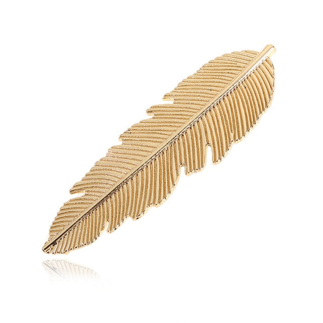 1PCS Leaf Feather Hair Clip