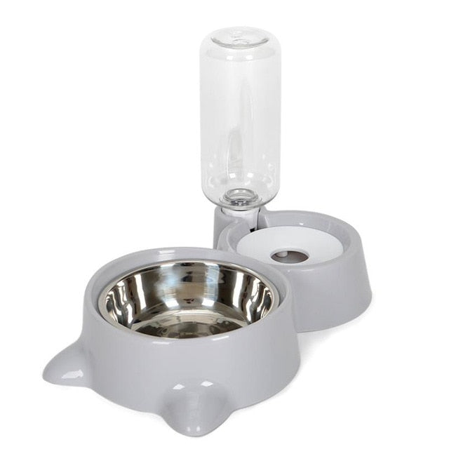 2-in-1 Cat Bowl Water Dispenser and Food Bowl Food Container