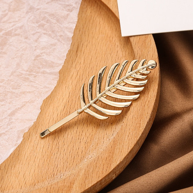 1PCS Leaf Feather Hair Clip
