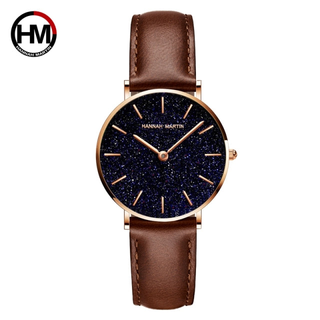 Sahara Desert Dial Japan Quartz Wristwatch Stainless Steel Rose Gold Waterproof Watch for Women