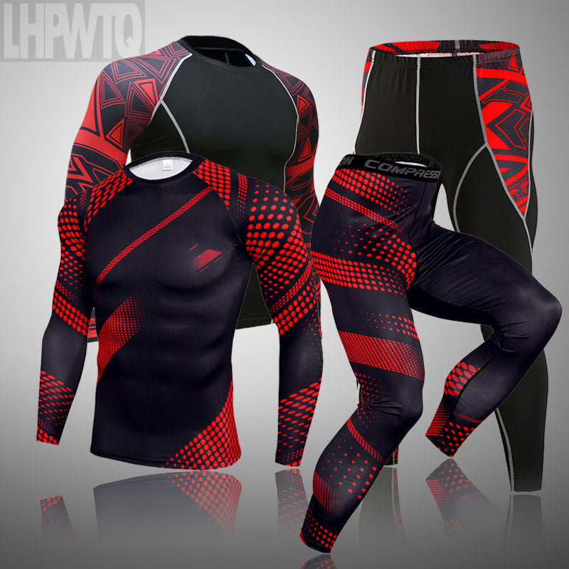 Men's Thermal underwear Set MMA Fitness leggings