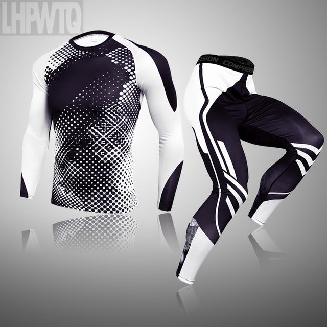 Men's Thermal underwear Set MMA Fitness leggings