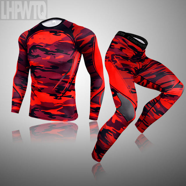 Men's Thermal underwear Set MMA Fitness leggings