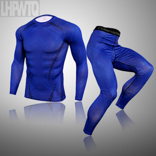 Men's Thermal underwear Set MMA Fitness leggings