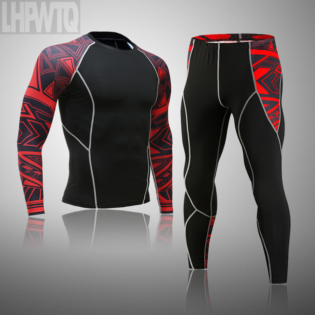 Men's Thermal underwear Set MMA Fitness leggings