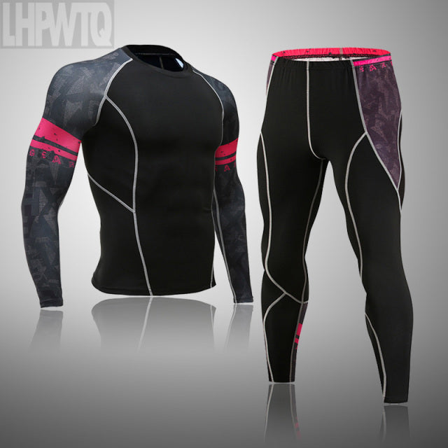 Men's Thermal underwear Set MMA Fitness leggings