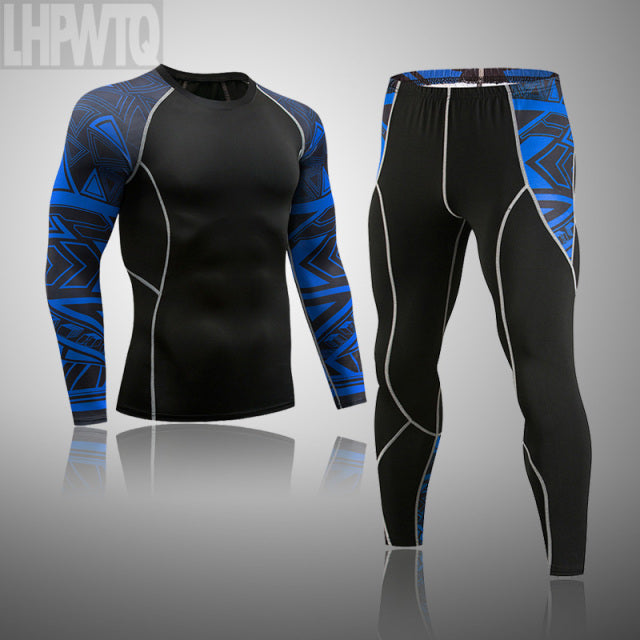 Men's Thermal underwear Set MMA Fitness leggings