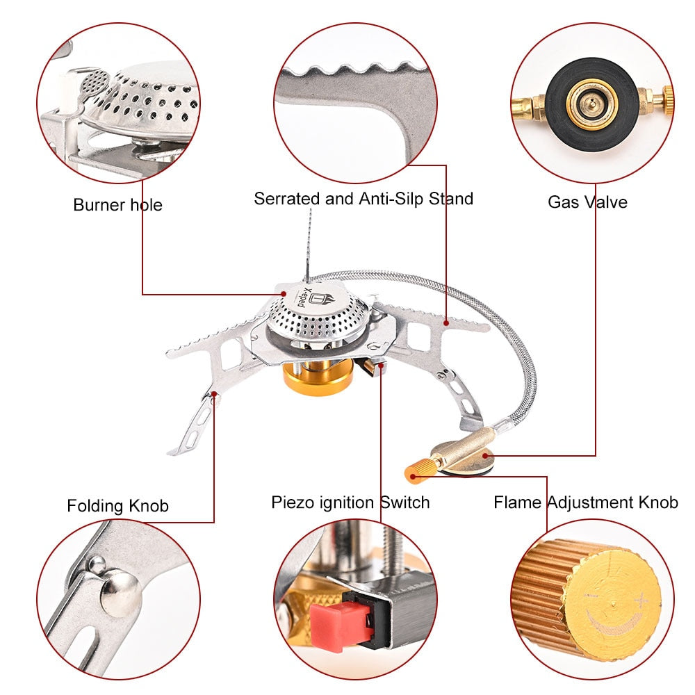 Camping Gas Stove Portable Folding Outdoor Backpacking Equipment