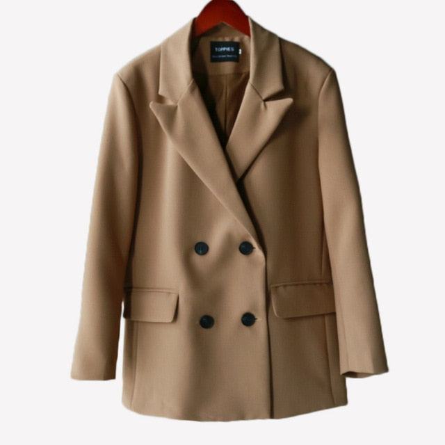 Spring Blazer Women Double Breasted Oversized Suits Jacket