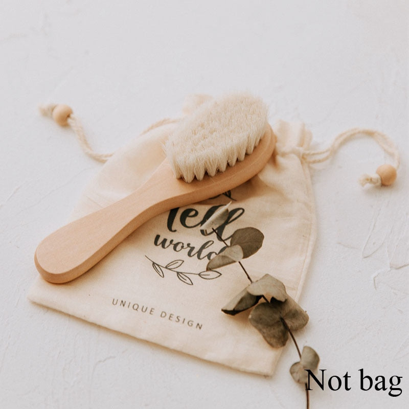 Natural Wooden Soft Hair Brush for NewBorn