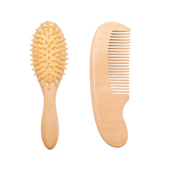 Natural Wooden Soft Hair Brush for NewBorn