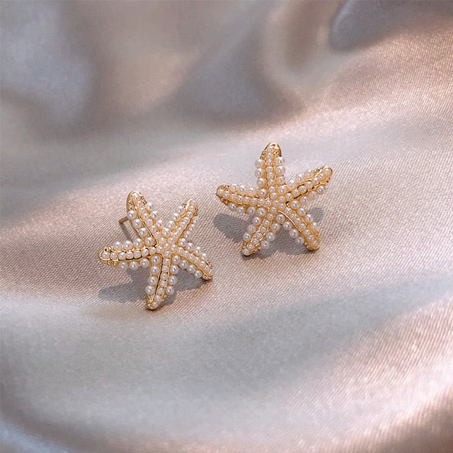 Pineapple Pearl Earrings / Starfish Pearl Earrings / Geometric Pearl Earrings