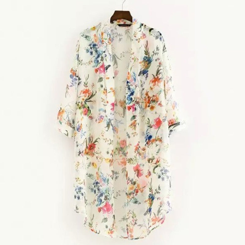 Vintage Floral Long Cardigan