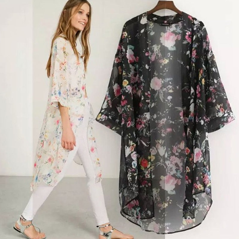 Vintage Floral Long Cardigan