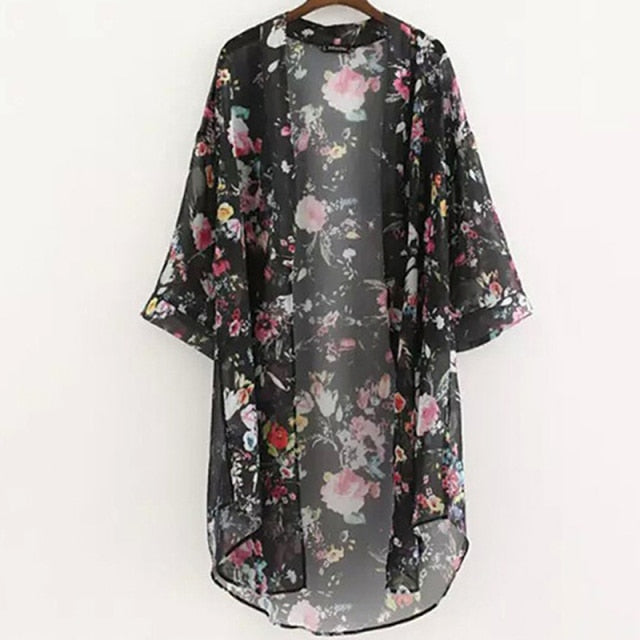 Vintage Floral Long Cardigan