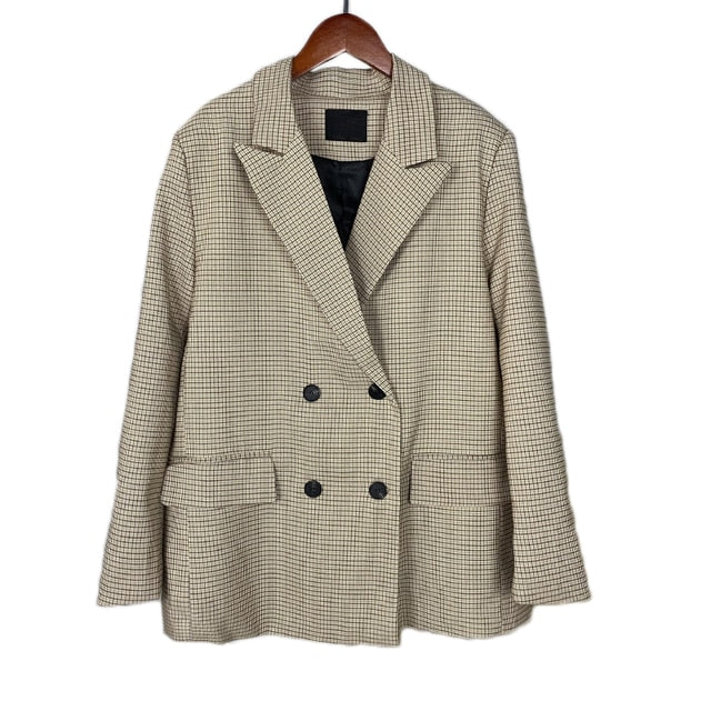 Spring Blazer Women Double Breasted Oversized Suits Jacket