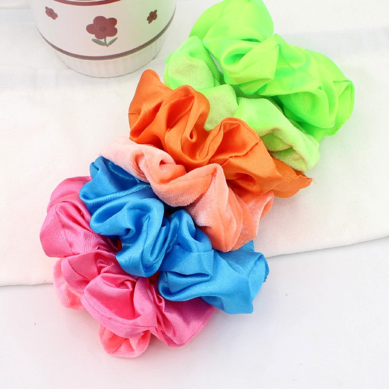 6pcs/lot Silky Satin Hair Scrunchies