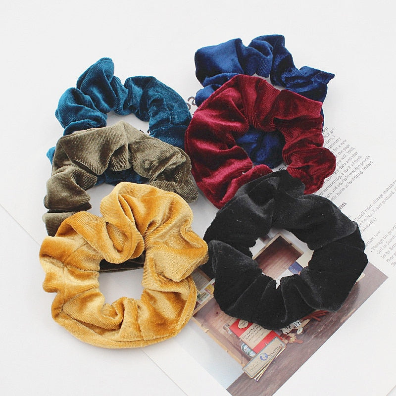 6pcs/lot Silky Satin Hair Scrunchies