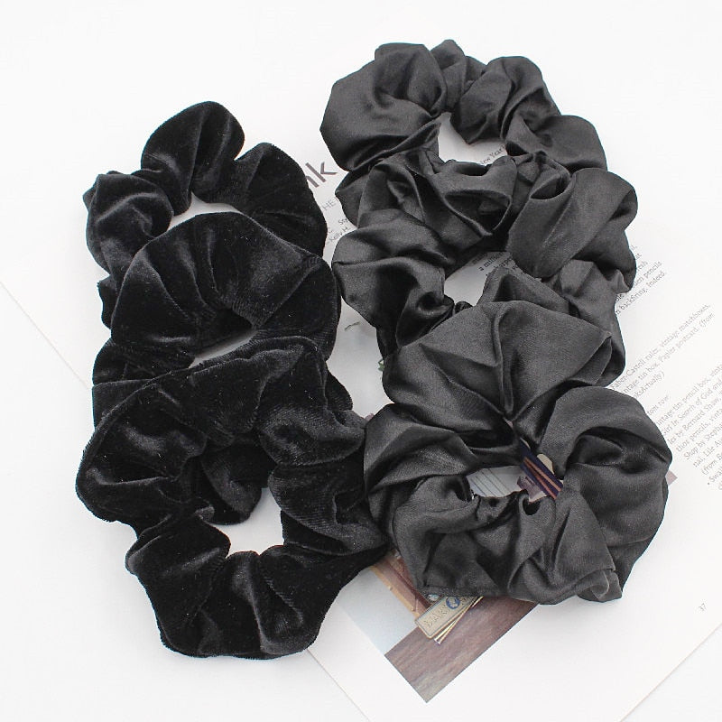 6pcs/lot Silky Satin Hair Scrunchies