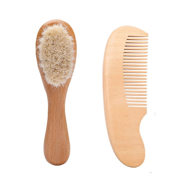 Natural Wooden Soft Hair Brush for NewBorn
