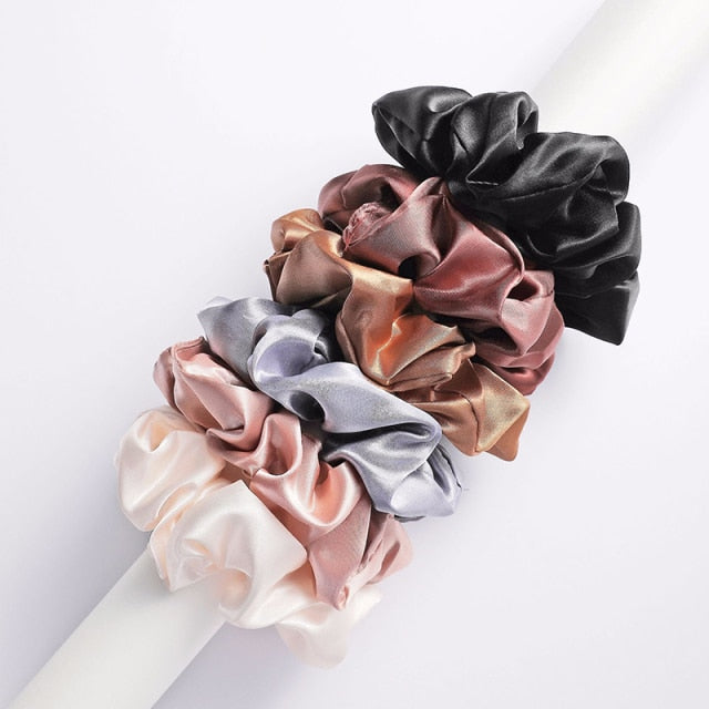 6pcs/lot Silky Satin Hair Scrunchies