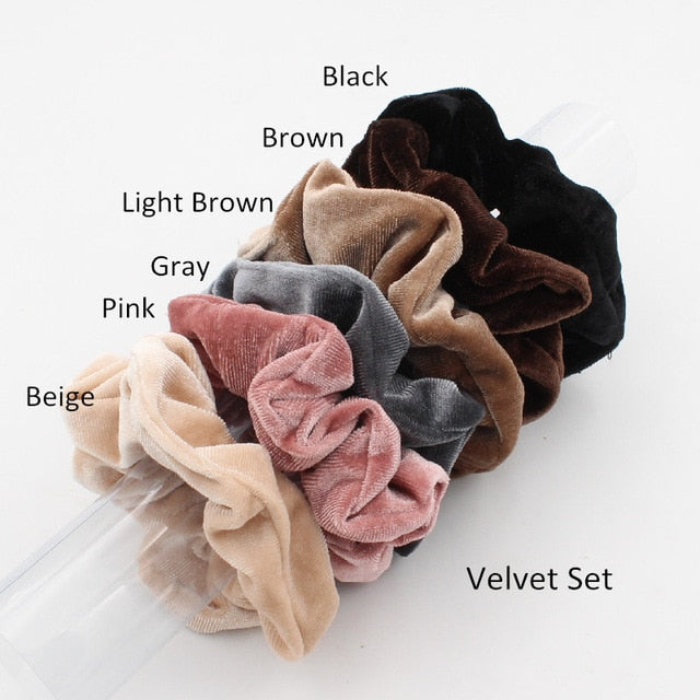 6pcs/lot Silky Satin Hair Scrunchies