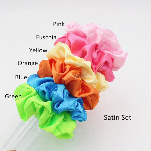 6pcs/lot Silky Satin Hair Scrunchies