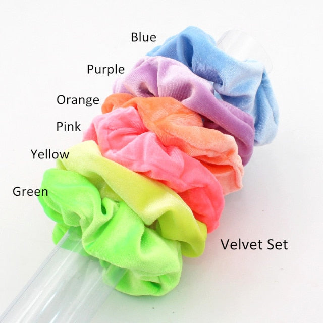 6pcs/lot Silky Satin Hair Scrunchies