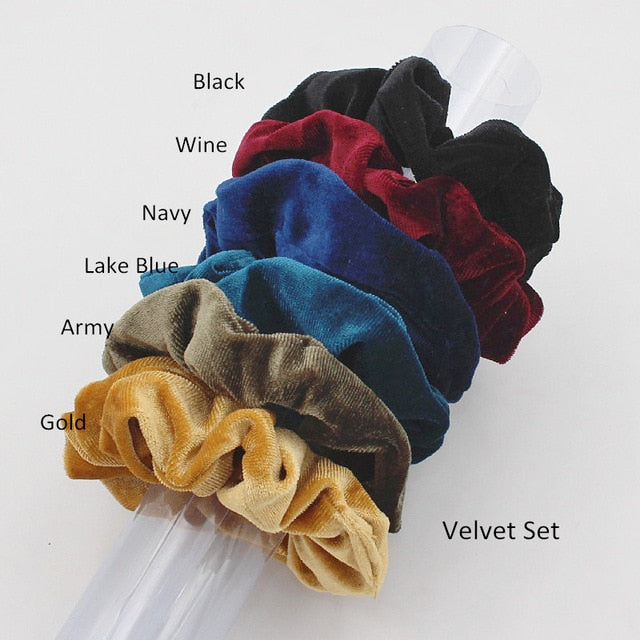 6pcs/lot Silky Satin Hair Scrunchies